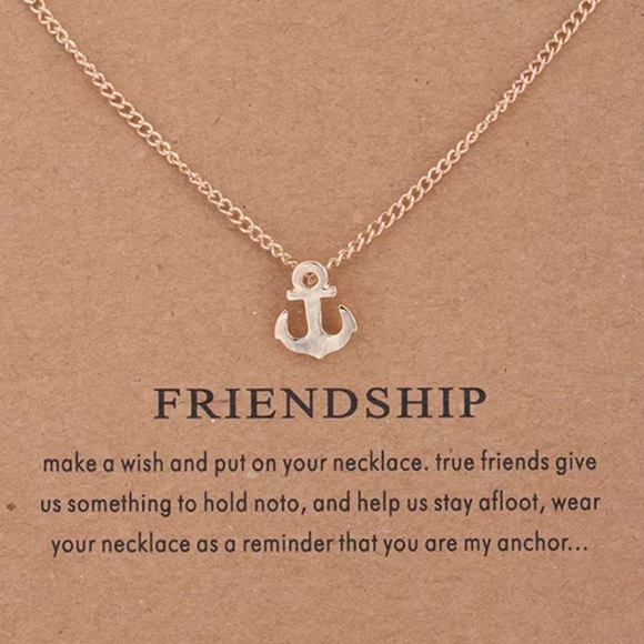 Jewelry - Dainty anchor friendship necklace NWOT